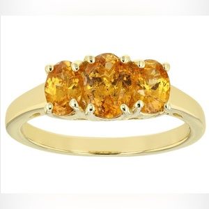 Orange Mandarin Garnet 18K YG/Silver Ring 1.76ctw